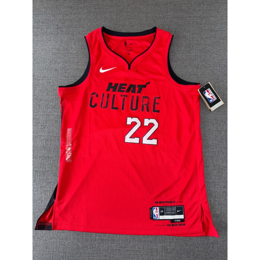 Nike Miami Heat‎ Jimmy Butler 22 City Edition Jersey Red FQ4348-661 Mens Large